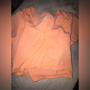 Women's Orange V-Neck Top